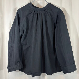 Women's Maje Paris Black Cotton Tie-Back Open Back Long Sleeve Blouse